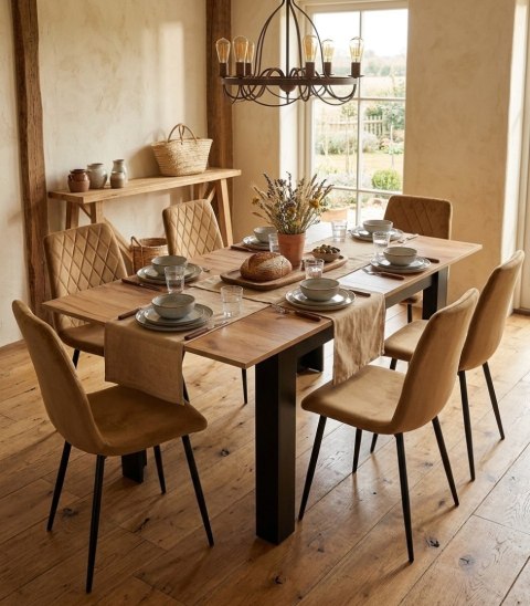 Stół NP 120-160x80 Craft nogi czarne