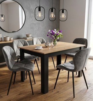 Krzesło MANGO - aksamit szary ciemny / nogi czarne x 1
