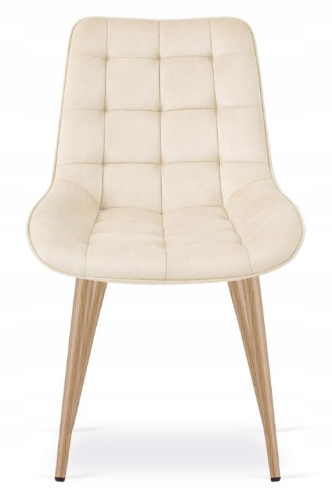 Krzesło BERA - aksamit beż jasny / nogi dąb x 1
