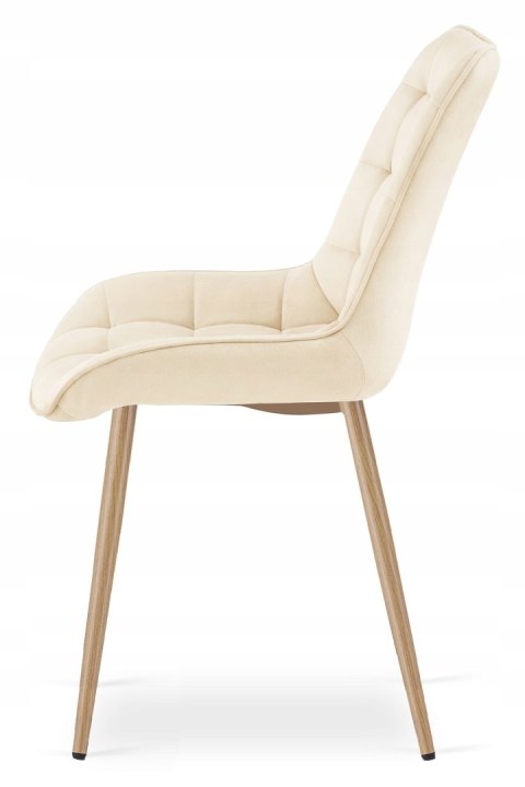 Krzesło BERA - aksamit beż jasny / nogi dąb x 1