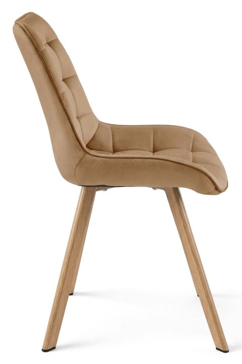 Krzesło SORIA - aksamit brąz / nogi dąb x 3