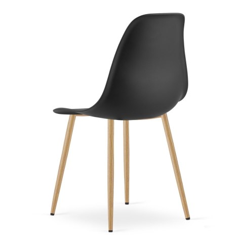 Zestaw Stół ADRIA 120cm x 80cm - biały + 4 krzesła WAT czarne / nogi naturalne