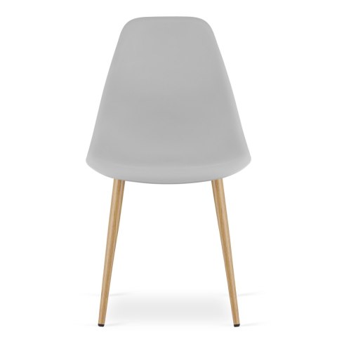 Zestaw Stół ADRIA 120cm x 80cm - biały + 4 krzesła WAT szare / nogi naturalne