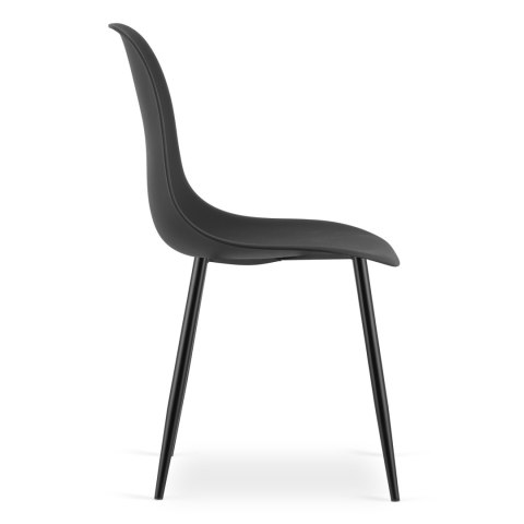 Zestaw Stół ADRIA 120cm x 80cm - czarny + 4 krzesła WAT czarne / nogi czarne