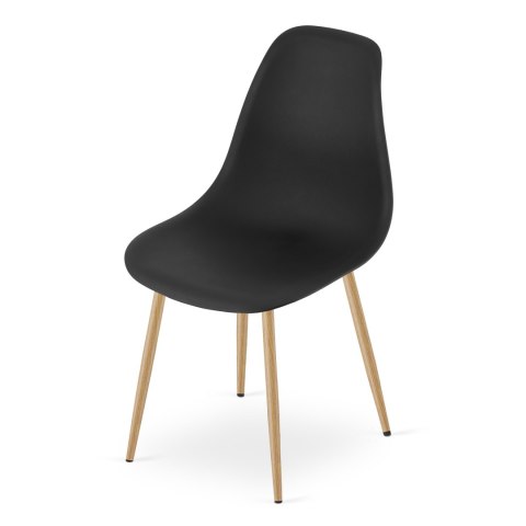 Zestaw Stół ADRIA 120cm x 80cm - czarny + 4 krzesła WAT czarne / nogi naturalne