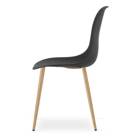 Zestaw Stół ADRIA 120cm x 80cm - czarny + 4 krzesła WAT czarne / nogi naturalne