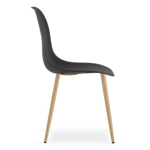 Zestaw Stół ADRIA 120cm x 80cm - czarny + 4 krzesła WAT czarne / nogi naturalne