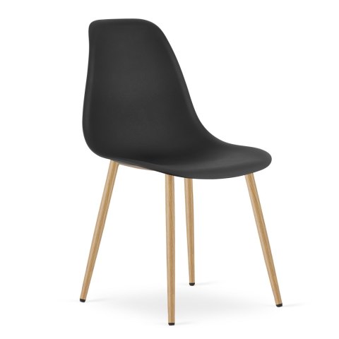 Zestaw Stół ADRIA 120cm x 80cm - czarny + 4 krzesła WAT czarne / nogi naturalne