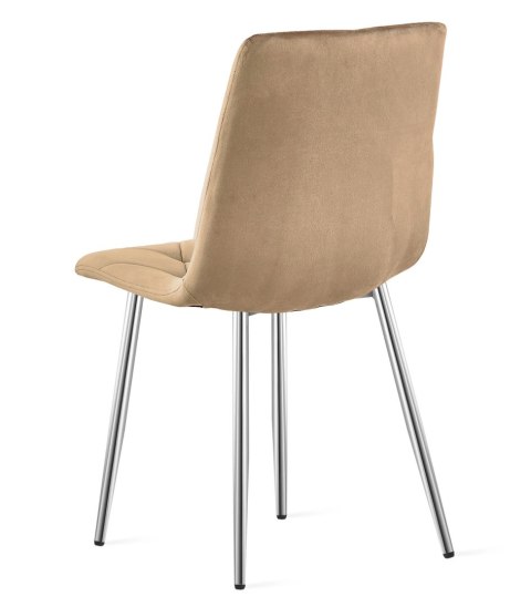 Krzesło LIBRA - aksamit brąz / nogi chrom x 1