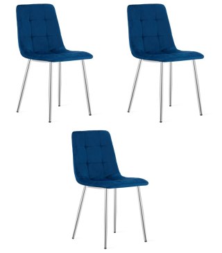 Krzesło KARA - aksamit granat / nogi chrom x 3