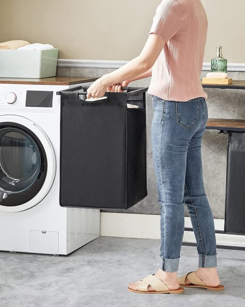 Kosz na pranie 2 komory loft szary