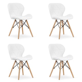 Krzesło LAGO ekoskóra - białe x 4