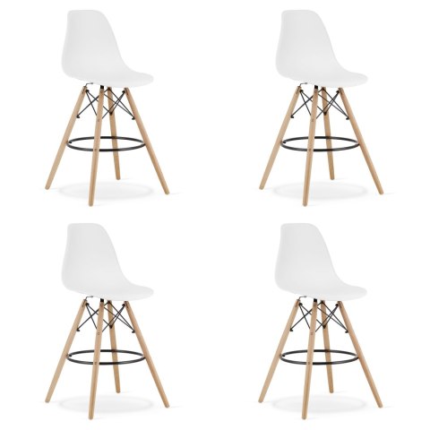 Hoker LAMAL biały / nogi naturalne x 4