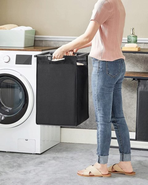 kosz na pranie dwie komory z półką loft