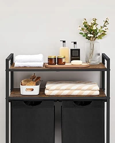 kosz na pranie dwie komory z półką loft