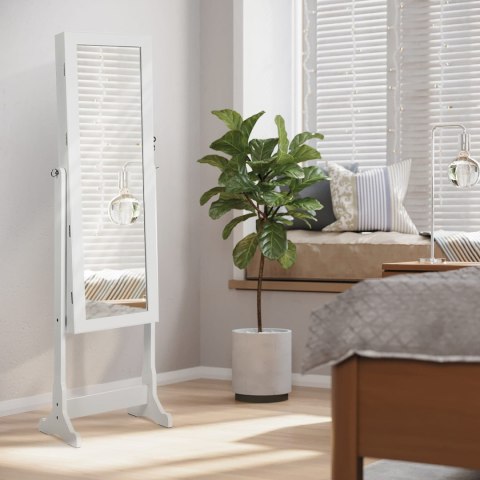 Szafka z lustrem na biżuterię biała