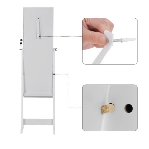 Szafka z lustrem na biżuterię biała