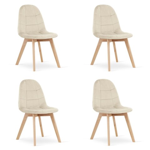 Krzesło BORA - beż aksamit x 4