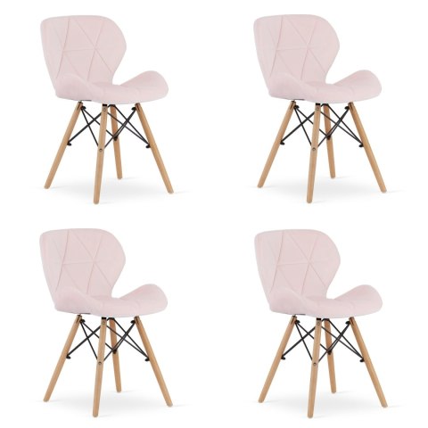 Krzesło LAGO Aksamit - róż x 4