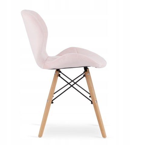 Zestaw stół prostokątny ADRIA 120x80 biały + 4 krzesła LAGO różowe