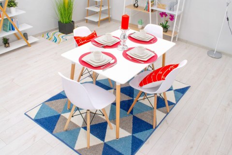 Zestaw stół prostokątny 120x80 biały + 4 krzesła OSAKA białe