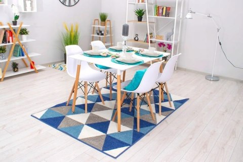 Zestaw stół prostokątny 120x80 biały + 4 krzesła OSAKA białe