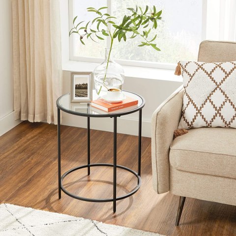 Stolik Okrągły ze szkłanym blatem