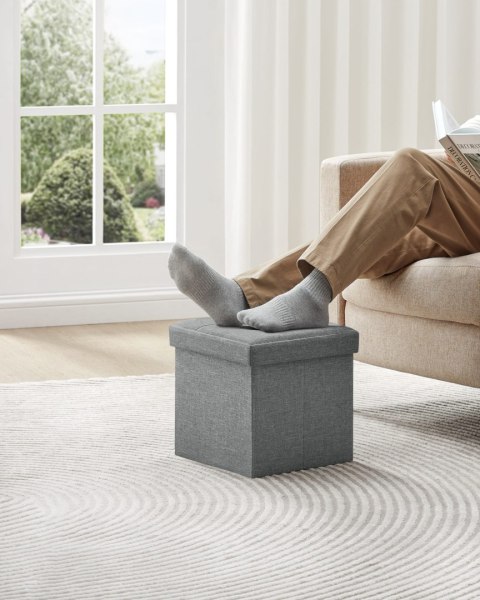 Pufa szara z miejscem do przechowywania