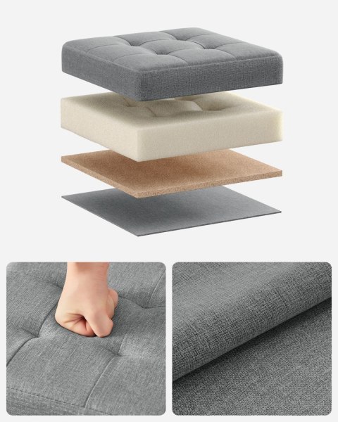 Pufa szara z miejscem do przechowywania