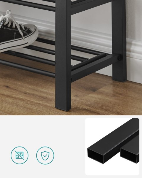 REGAŁ SZAFKA NA BUTY Z SIEDZISKIEM LOFT CZARNO- SZARA