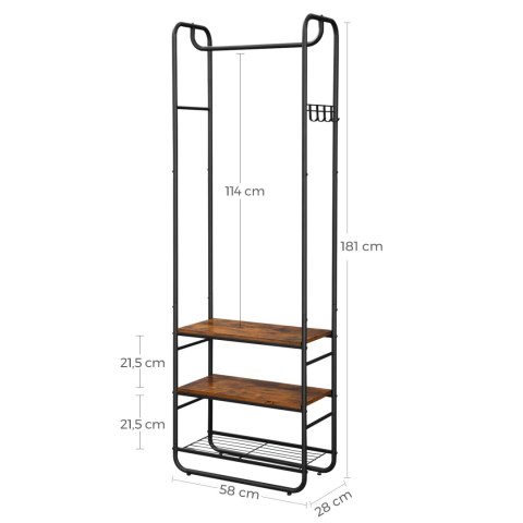 Wieszak stojak na ubrania dąb rustyklany